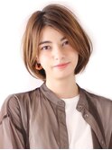 Aラインボブレイヤー／ヘーゼルベージュ／30代40代
