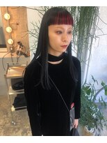 マメ(mame)&nbsp;エッジロング/インナーバング/red