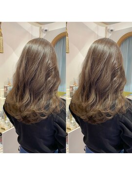 ロンドアベニール 北千住(Lond avenir) ブリーチなしダブルカラー オリーブグレージュ 西田大樹