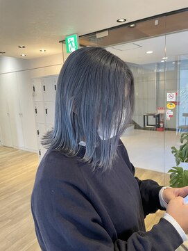 エヌプラス(N+) 黒髪グラデヘアーオリーブグレー小顔に見せるヘアココアベージュ