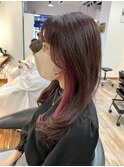 隠れるイヤリングカラー/韓国ヘア/髪質改善