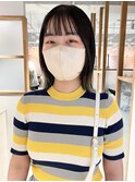 "久保田"エンドカラー裾カラー伸ばしかけ切りっぱなしボブ