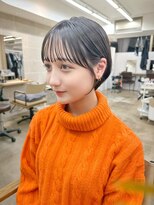 エニ 自由が丘(ENi)&nbsp;黒髪/グレーベージュ/レイヤーロング/前髪パーマ[自由が丘駅]