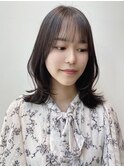 韓国くびれミディアム顔まわり前髪カット