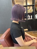ウニレ バイ センス(unire by sense)&nbsp;【ブリーチ１回】ラベンダーカラー×切りっぱなしボブスタイル
