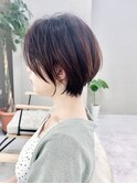 小顔ゆとりショートボブ前髪イメチェン白髪ぼかし