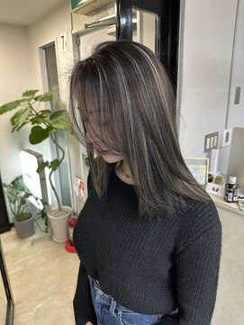 エトラ 渋谷店(etora) 小顔ヘア ネビージュグレージュハイライトカラー◎
