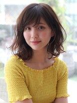 似合わせくびれ小顔カットネビージュワンレンひし形ボブルフ黒髪