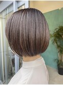 大人可愛いナチュラルボブ☆くすみベージュ/小顔似合わせカット