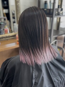 ヘアーサロン カラー 色彩店(COLOR) グラデーションカラーホワイトピンク