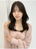 ロングレイヤー 韓国ヘア 透明感ブラウン