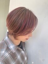 ヘアーメイクパウダー 天王寺寺田町店(Hair make powder) ショートひし形ショートボブデザインカラー30代40代50代