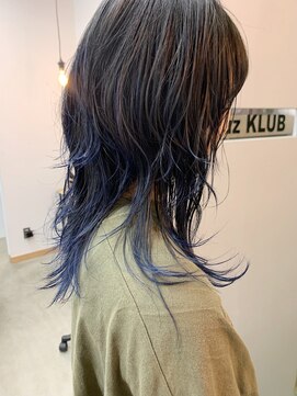 キューズ クラブ(cuz KLUB) 【cuzKLUB】ロングウルフ×ネイビーブルー