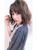 モテ髪カタログピンクベージュボブルフ着物クールショート