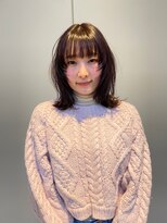 モルニ(MORNI)&nbsp;髪質改善_マロンベージュ Aラインボブ かきあげ