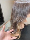 脱白髪染ハイライト&ベージュとインナーイエロー★五反田美容院