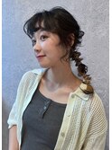 三軒茶屋_レディース_ロング_ヘアアレンジ_ヘアセット_編み込み