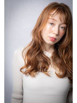 カバーヘア ブリス 川口(COVER HAIR bliss) 透明感アプリコットオレンジ小顔フェミニンロングw川口20代30代