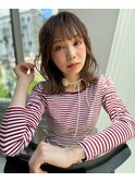 20代30代40代50代小顔ミディアム外ハネボブアッシュ