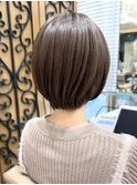 〔岩田莉奈〕地毛風縮毛矯正 ひし形ショートボブ 白髪染め 新宿