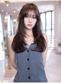 髪質改善レイヤーカット/ココアベージュ/ヘーゼルブラウン/小顔