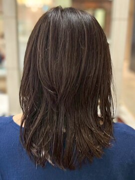 ヘアークリアー 春日部 セミロング×レイヤー 顔周りレイヤー ココアブラウン