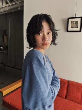 ヒュージ 三軒茶屋(huge) レイヤーボブ/くせ毛風パーマ/顔周りカット/20代30代