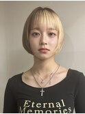 【arteHAIR】ボブ/ハイトーンベージュカラー/デザインカラー