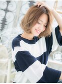 立体カラーで★小顔ウェーブミディc