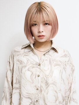 オンク 新宿(onk) 黒髪/グレーベージュ/レイヤーロング/前髪パーマ[新宿駅]