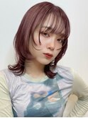 外ハネウルフ フェイスレイヤー ピンクバイオレット A1229