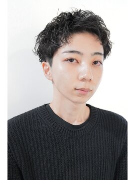 モリゲン フェローシップ レグ(MORIGEN fellowship REGU) メンズマッシュパーマアッシュブラックツーブロック0201