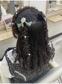【量産型】編み込みカチューシャあみたらしハーフツイン
