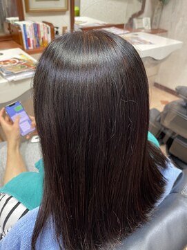 弱酸性 さとう美容室 ロングストレート