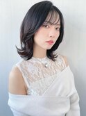 30代前下がりレイヤーボブで絶壁解消小頭効果のひし形シルエット