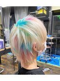 ホワイトカラー艶髪個性派カラーデザインカラー