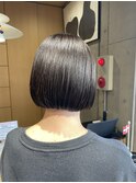 20代30代ミニボブココアブラウン小顔美肌ストレート丸み