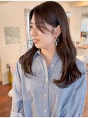 石橋阪大前/ゆる巻き簡単ロングヘア/透明感アッシュグレージュ