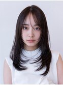 ザクザクレイヤー/20代30代大人かわいい/シースルーバング