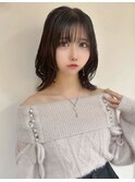 アプリコットオレンジハイライトカラーバレイヤージュ