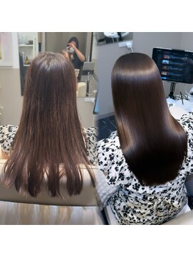 髪質改善/縮毛矯正/大人ガーリー/ショコラベージュ/暗めカラー