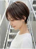 ハンサムショート/前髪なし/小顔ショート
