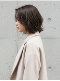 ショートボブ/ココアブラウン/ミディアムレイヤー/韓国巻き