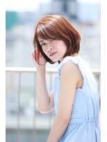 ジーナ 銀座(Zina) エアリーミディホワイトアッシュ黒髪ショートパーマ