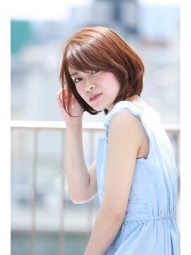 ジーナ 銀座(Zina) エアリーミディホワイトアッシュ黒髪ショートパーマ