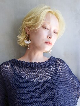 アルバム 銀座(ALBUM GINZA) イエローロブ_マッシュショートフェザーバング_8687