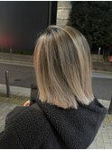 #黒髪#ボブルフ#ネビージュ#小顔#ワンレン