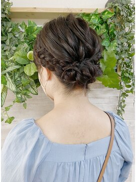 ロカット サロン(Roquat Salon) 編み込みシニヨンアレンジ【ヘアセット/エクステ/立川/立川/袴】