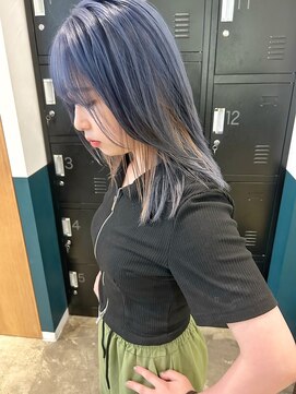 ヘアーブレイス(hair brace) ブルー×ベージュ【菅野竜矢】