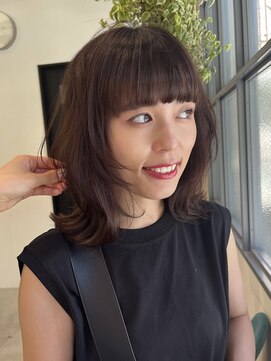 ジラソル(girasol) 顔周りレイヤー/フェイスレイヤーカット/ナチュラルブラウン